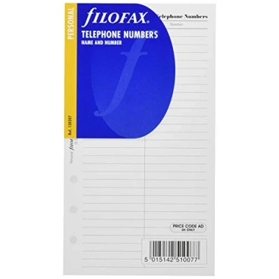 Afbeelding van Filofax vulling personal telefoonnummers wit