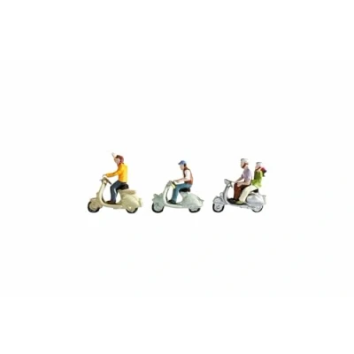 Afbeelding van NOCH 15910 H0 Scooterrijders figuren Geverfd, Staand