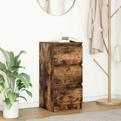Afbeelding van vidaXL Dressoir 37,5x35x76 cm bewerkt hout gerookt eikenkleurig