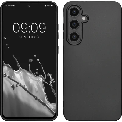 Afbeelding van kwmobile telefoonhoesje geschikt voor Samsung Galaxy S24 FE Hoesje smartphone Back cover in metallic grijs