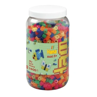 Afbeelding van Hama Strijkkralen Maxi in Pot Neonmix (051), 1400st.