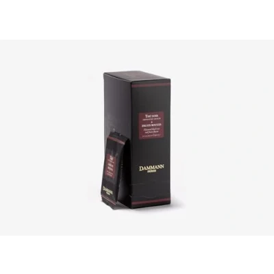 Afbeelding van Dammann Freres thee 4 fruits rouges 24 verpakte cristal zakjes Zwarte rode vruchten composteerbare theebuiltjes