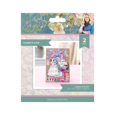 Afbeelding van Sara Signature Age of Elegance Clearstamp/Snijmal Set Couple in Love