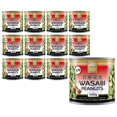 Afbeelding van Golden Turtle Krokante Pinda&#039;s &amp; Wasabi 12 x 140 g Asian Food Lovers