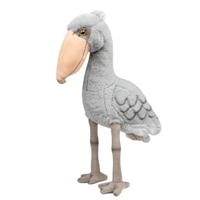 Afbeelding van lilizzhoumax Knuffels Ooievaar met Hoef 38 cm / 15 inch Simulatie Realistisch Pop Speelgoed Pluche Snavel en Klomp Wilde Dieren Cadeau voor Vrienden Kinderen