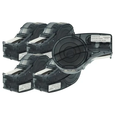 Afbeelding van vhbw 5 stuks banddozen compatibel met Brady BMP21 LAB, PLUS, ID PAL, BMP21, LABPAL etiketteerapparaat 6,35 mm zwart op wit, vinyl
