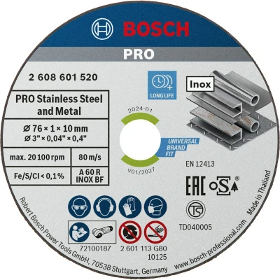 Image de BOSCH 2608601520 Disque à découper Expert pour Inox A 60 R, 76 x 1 10 mm 5x