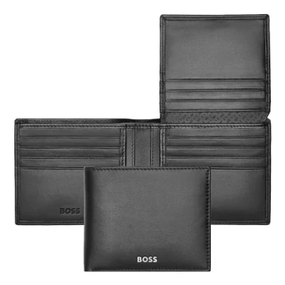Afbeelding van HUGO BOSS Leren Kaarthoes Classic Smooth Card Case Black Zwart