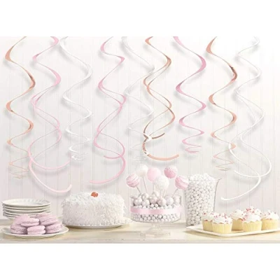 Afbeelding van Decoratie swirl rose goud blush 12 stuks