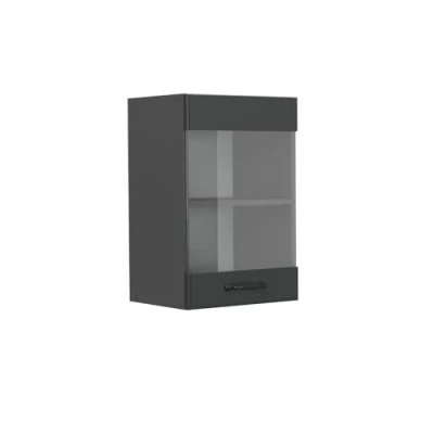Afbeelding van Vicco Glazen keukenkast R Line, Antraciet landhuis/Antraciet, 40 cm
