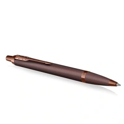 Image de Stylo bille Parker IM Monochrome, encre bleue, finition bordeaux, pointe moyenne, coffret cadeau