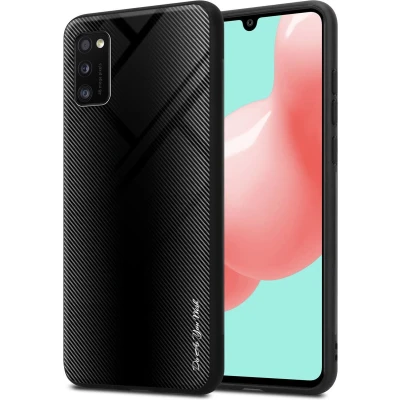 Afbeelding van Cadorabo Hoesje geschikt voor Samsung Galaxy A41 in OPAAL ZWART Beschermhoes gemaakt van TPU silicone Case Cover en achterkant gehard glas