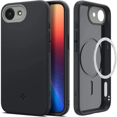 Afbeelding van Spigen Beschermhoes voor iPhone 16e, Nano Pop MagFit, [Anti vergeling] Sesam Zwart