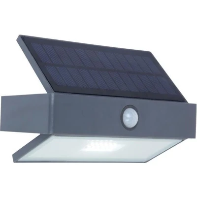Afbeelding van Lutec Arrow 6910601335 Wandlamp op zonne energie met bewegingsmelder 2.3 W Neutraalwit Antraciet