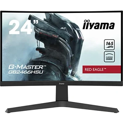 Afbeelding van iiyama Display 23,6 inch G Master GB2466HSU B1 Red Eagle, VA gebogen, FreeSync, FHD@165Hz, 2xHDMI, 1xDisplay Port, 2xUSB, 1ms, Black Tuner 120FPS Console Next gen