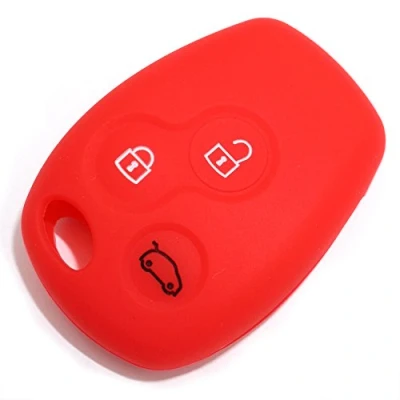 Afbeelding van CoverYourKey Finest Folia siliconen beschermhoes voor autosleutels met 3 toetsen, rood