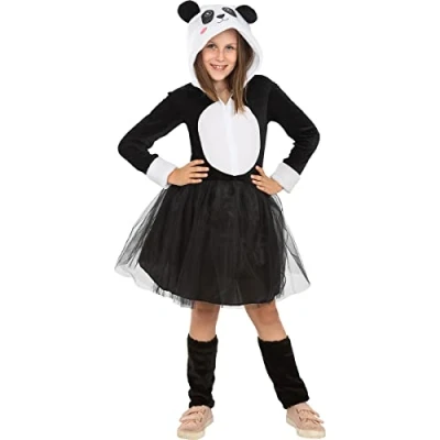 Afbeelding van Funidelia Panda Beer Kostuum voor meisjes Dieren, kinderen Accessoire verkleedkleding en rekwisieten Halloween, carnaval &amp; feesten Maat 97 104 cm Zwart