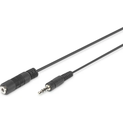 Afbeelding van Digitus DB 510200 015 S Jackplug Audio Aansluitkabel [1x male 3,5 mm 1x female mm] 1.50 m Zwart