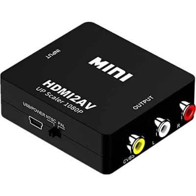 Afbeelding van SZJUNXIAO HDMI naar AV converter, 1080P 3RCA video/audio converter ondersteunt PAL/NTSC met USB stroomkabel, adapter voor ontkalker schakelaar