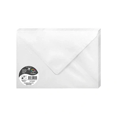 Afbeelding van Clairefontaine 51032C enveloppen, met rubber, formaat C5 (16,2 x 22,9 cm) 120 g/m² kleur: wit glinsterend, uitnodigingen voor evenementen en correspondentie, collectie pollen, premium papier, glad