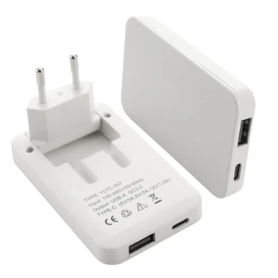Afbeelding van 2 x 30 W USB A C extra platte voeding met dubbele poort, wit