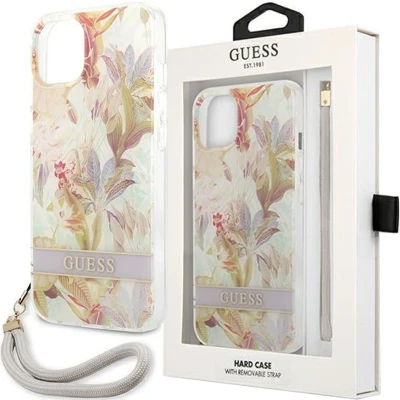 Afbeelding van Guess GUHCP13SHFLSU iPhone 13 mini 5.4 paars/paars hardcase bloemenband
