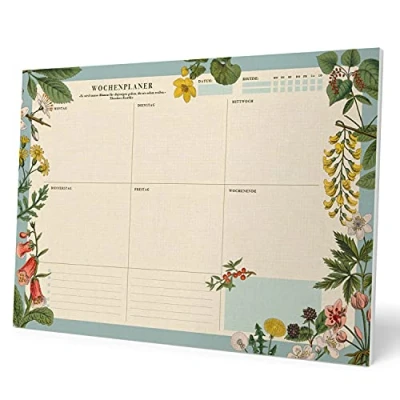 Afbeelding van Grupo Erik Botanische weekplanner, A3, Duitse versie, bureaukalender, familiekalender, 54 afneembare pagina&#039;s, bureauplanner, cadeau voor