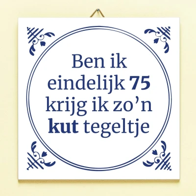 Afbeelding van Tegeltje Ben Ik Eindelijk Jarig 55 Jaar