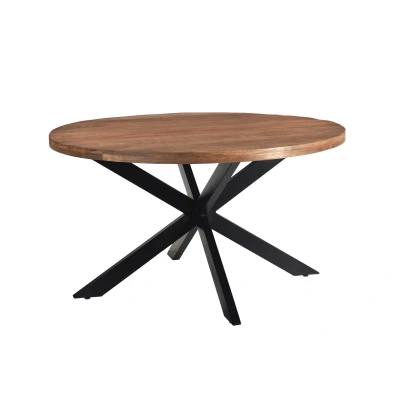 Afbeelding van Rocky eettafel mangohout naturel rond 130 cm