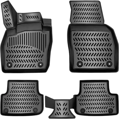 Afbeelding van Elmasline Design 3D rubberen mattenset voor VW Polo 6 (VI) vanaf 2017 extra hoge rand van 5 cm