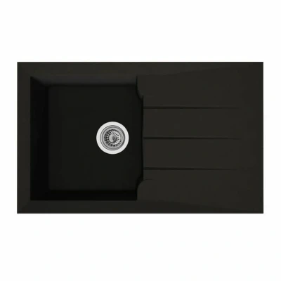Afbeelding van Spoelbak BMC hars Zwart Inbouw STRADOUR Alineo 1C 81 x 50 cm