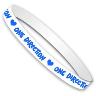 Afbeelding van 1D One Direction Harry Styles Gummy wit blauw armband officiële