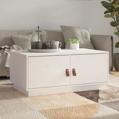 Afbeelding van Salontafel 80x50x35 cm massief grenenhout wit