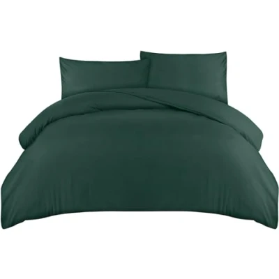 Afbeelding van Utopia Bedding Dekbedovertrekset, dekbedovertrek van zachte microvezel 200 x cm met kussenslopen 50 75 cm, beddengoedset, Smaragd