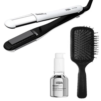 Afbeelding van L&#039;Oréal Steampod 4.0 + 3 in 1 Smoothing Treatment Borstel bundel/set/pakket Haibu by Kapperskorting.com