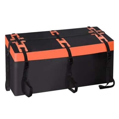 Afbeelding van Plutohiker Coffre de toit voiture pour attelage remorque 425 litres Pro 600D PVC Car Cargo Rooftop Box étanche indéchirable pliable