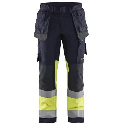 Image de Pantalon multinormes inhérent stretch marine/jaune fluorescent