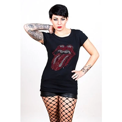 Afbeelding van The Rolling Stones Classic UK Tongue Dames T shirt M Grijs