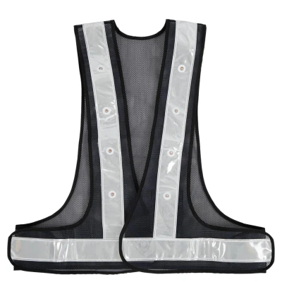 Image de BR Gilet de Sécurité Réfléchissant avec Éclairage LED Noir/Argent Adult