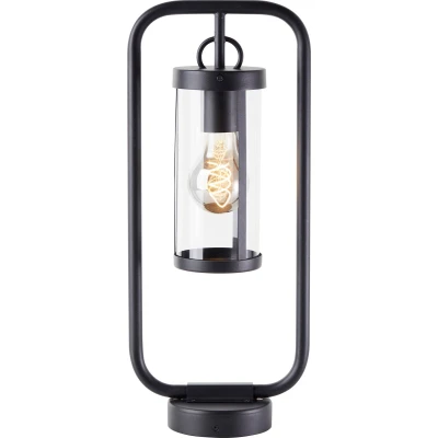 Afbeelding van BRILLIANT buitensokkellamp, 48 cm, E27, metaal/glas, zwart