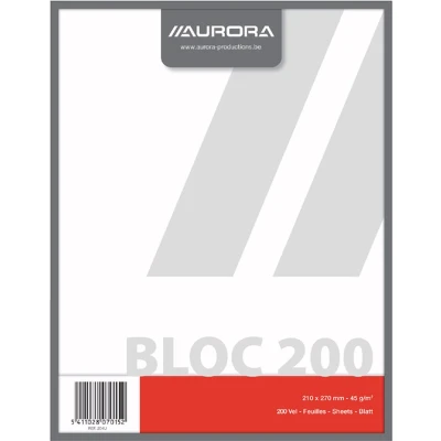 Afbeelding van Kladblok Aurora 210x270mm 200vel blanco