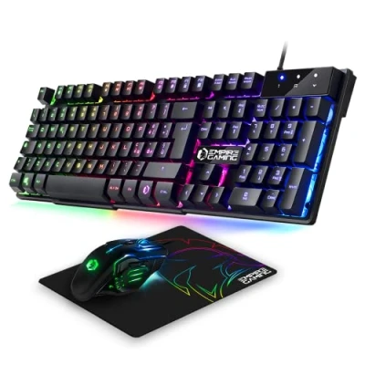 Afbeelding van EMPIRE Gaming 3 in 1 pack MK800 Tastiera QWERTY Italiana RGB 105 tasti 19 anti ghosting Mouse Ergonomico 2400 DPI Tappetino per PC PS4 PS5 Xbox One/Series Mac