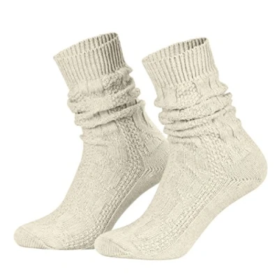 Afbeelding van Piarini 1 paar traditionele herensokken korte sokken met gevlochten patroon voor dames katoenen leren beige gemêleerd, Natuurlijke kleur, gemêleerd effect