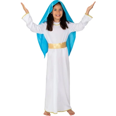 Afbeelding van FUNIDELIA Maagd Maria Kostuum voor meisjes Maat: 97 104 cm Wit