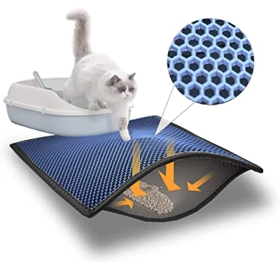 Afbeelding van Blue Eyes Kattenbakmat, 40 x 60 cm, honingraatdesign, waterdicht, dubbellaags, honingraatdesign (turquoise 6040)
