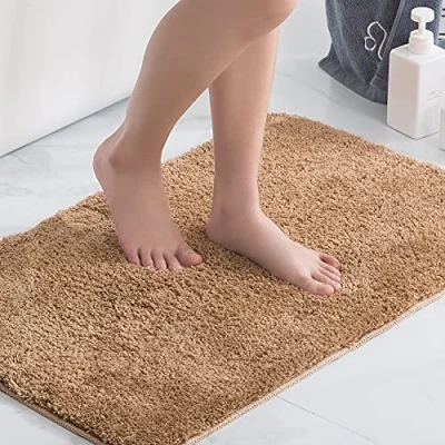 Afbeelding van KELEKELE Badmat, absorberend, antislip, machinewasbaar, douchemat van zachte microvezel (champagne, 50 x 80 cm)