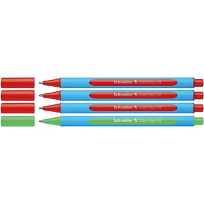 Image de Schneider 152272 Slider Edge XB Set Correction enseignant (Lot de 4 stylo bille largeur trait dans le support avec XB) Rouge, Vert