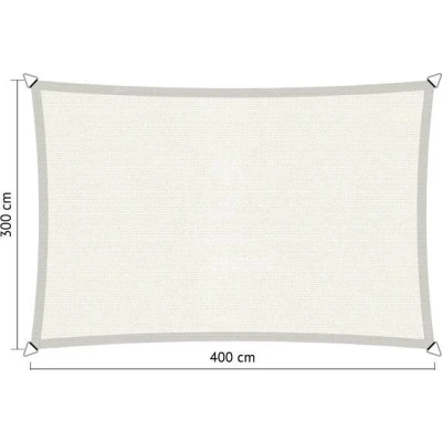Afbeelding van Shadow Comfort® Rechthoekige Schaduwdoek UV Bestendig rechthoek Zonnedoek 300 x 400 CM Arctic White