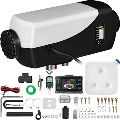 Afbeelding van VEVOR diesel verwarming 8KW 12V luchtverwarming schakelaar LCD staande met geluiddemper voor auto camper boot vrachtwagen bus