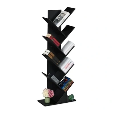 Afbeelding van boekenkast boom 8 vakken 138 x 51 25 cm zwart